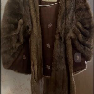 Vintage Elegant Brown Fur Coat from J L Hudson Detroit
